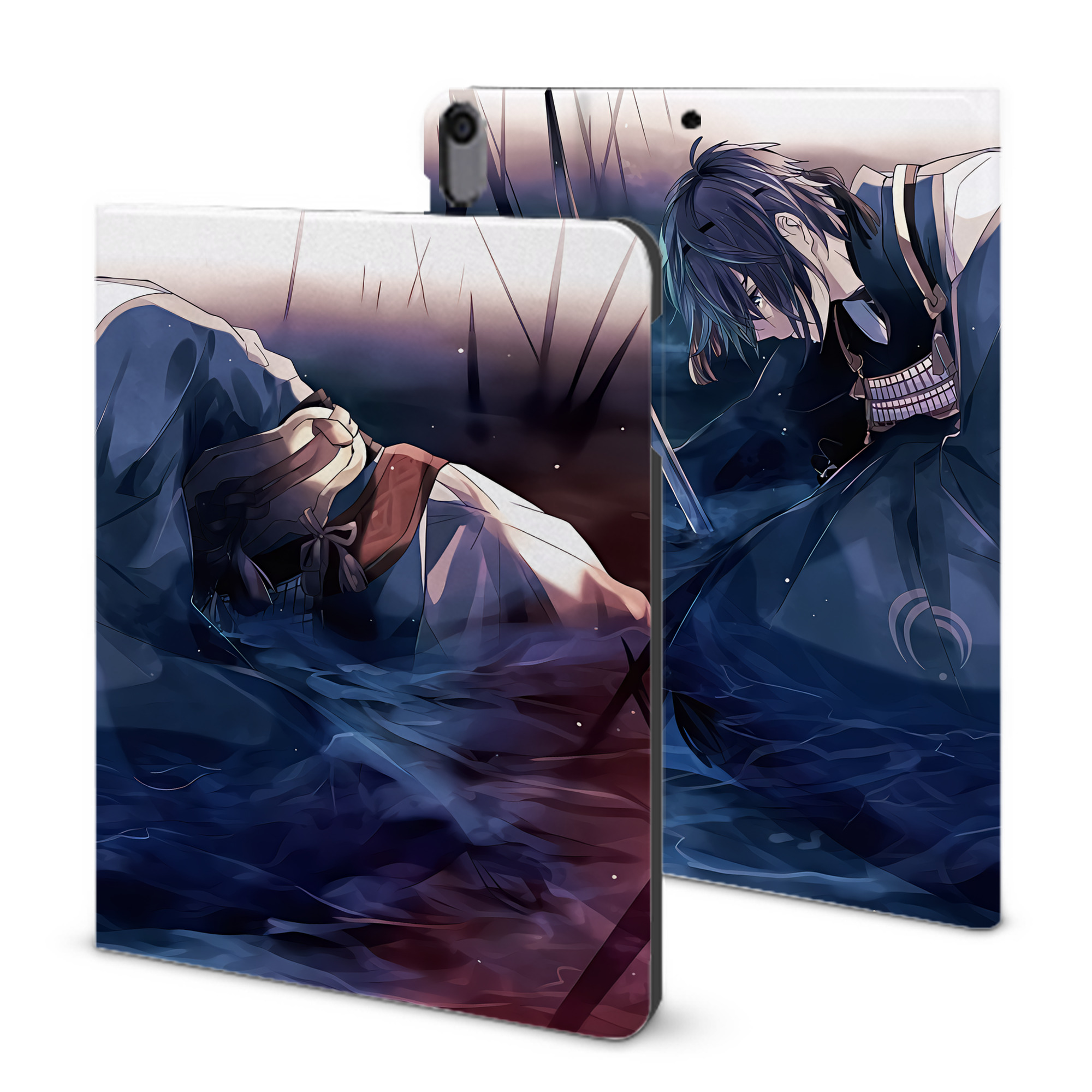 （画像用） 刀剣乱舞 Touken Ranbu IPad ケース ブック型 PUレザー TPU 耐衝撃 軽量 薄型 ペン収納なし 全面保護 IPad 各モデル対応
